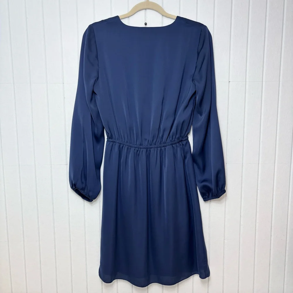 Lilly Pulitzer Deep Blue Long Sleeve Wrap Style Mini Dress Women’s‎ Size M